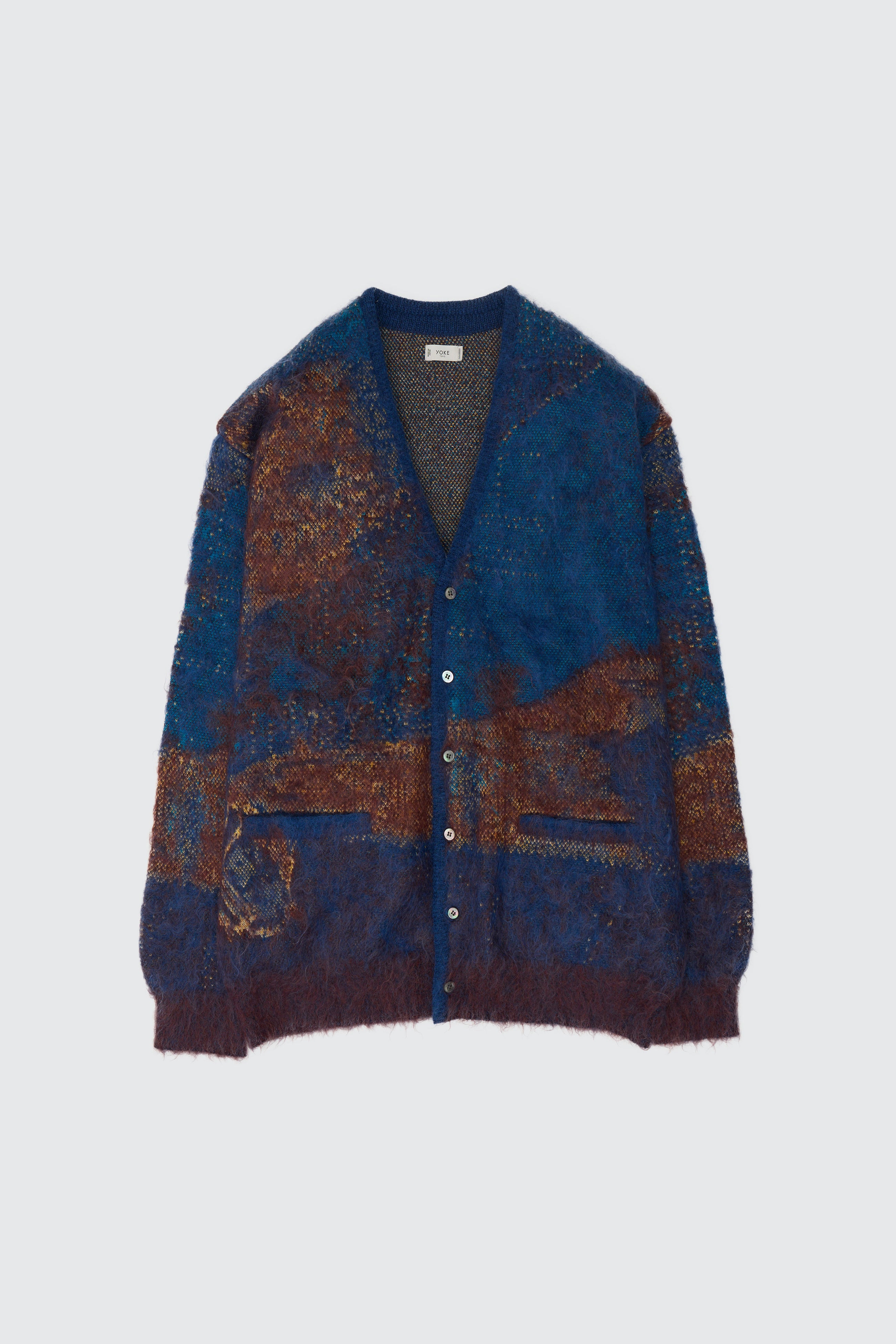 Abstract Jaquard Mohair Cardigan | YOKE Official Website