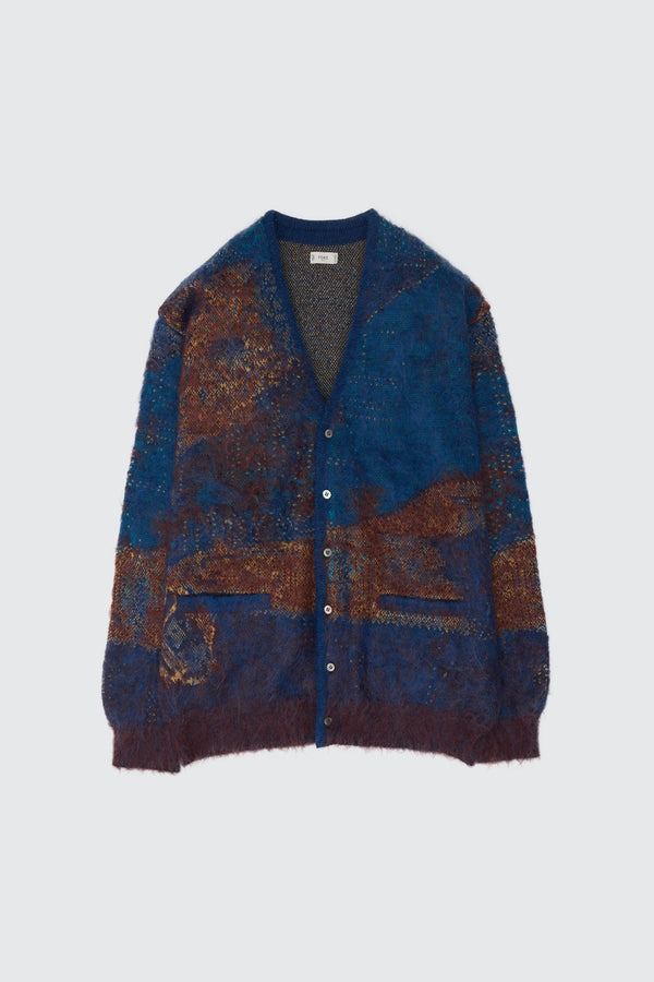 Abstract Jaquard Mohair Cardigan