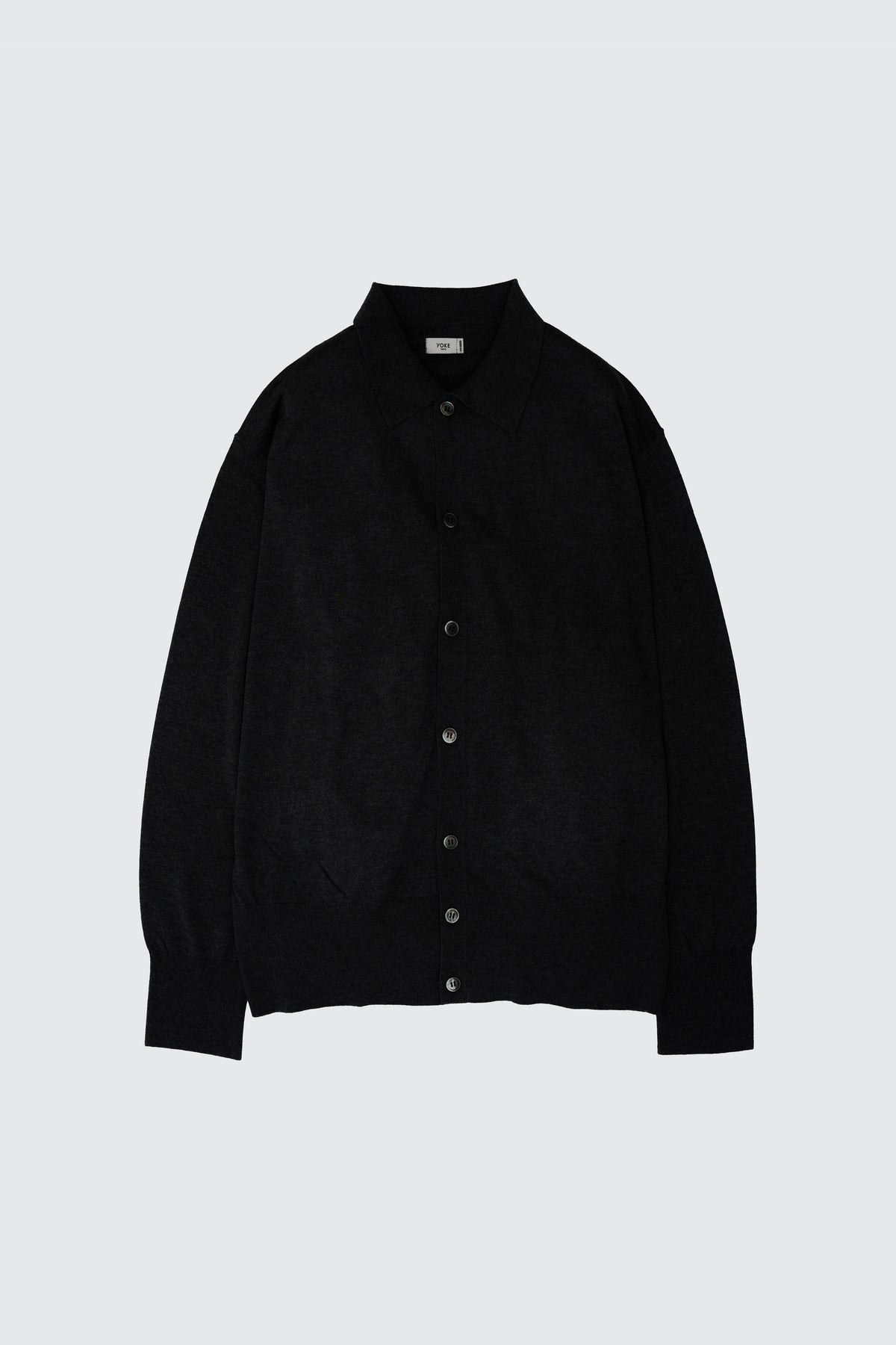 YOKE (ヨーク) シルクカシミヤニットシャツカーディガン ブラック