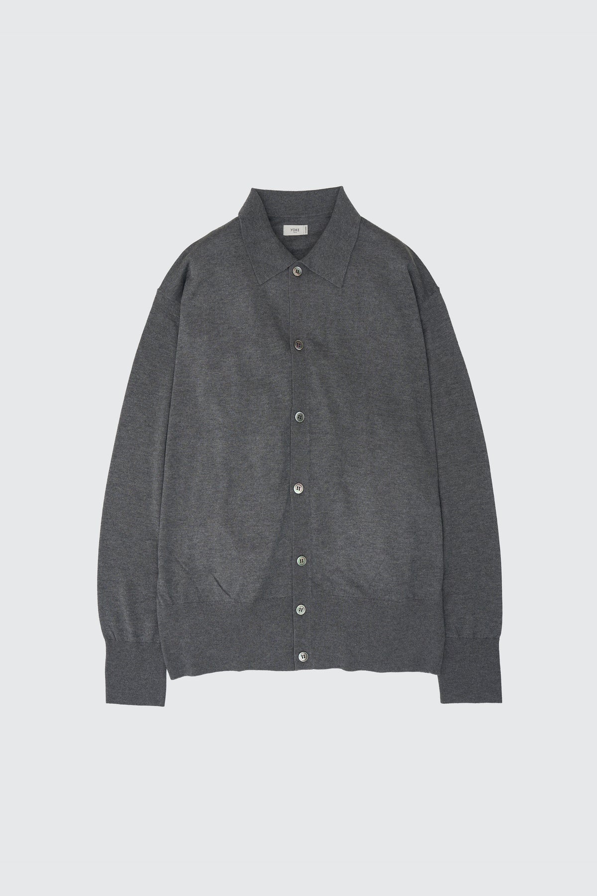 YOKE (ヨーク) シルクカシミヤニットシャツカーディガン トップグレー