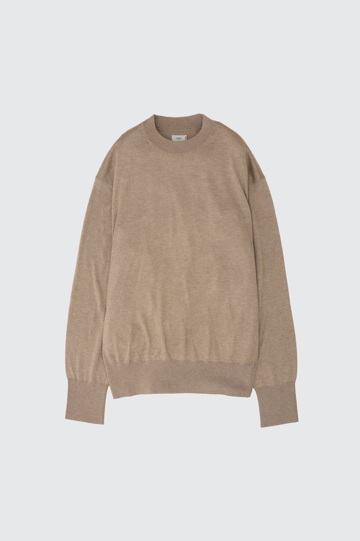 YOKE (ヨーク) シルクカシミヤクルーネックセーター トップベージュ