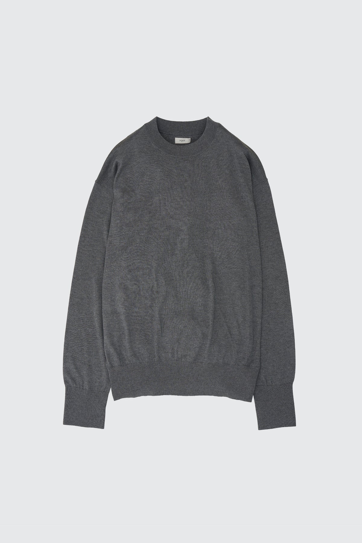 YOKE (ヨーク) シルクカシミヤクルーネックセーター トップグレー