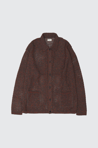 Mesh Knit Shirt Cardigan | YOKE Official Website