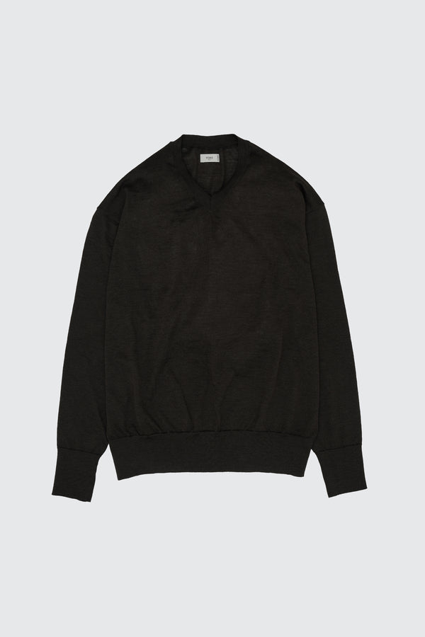 Ramie Wool V-neck Sweater