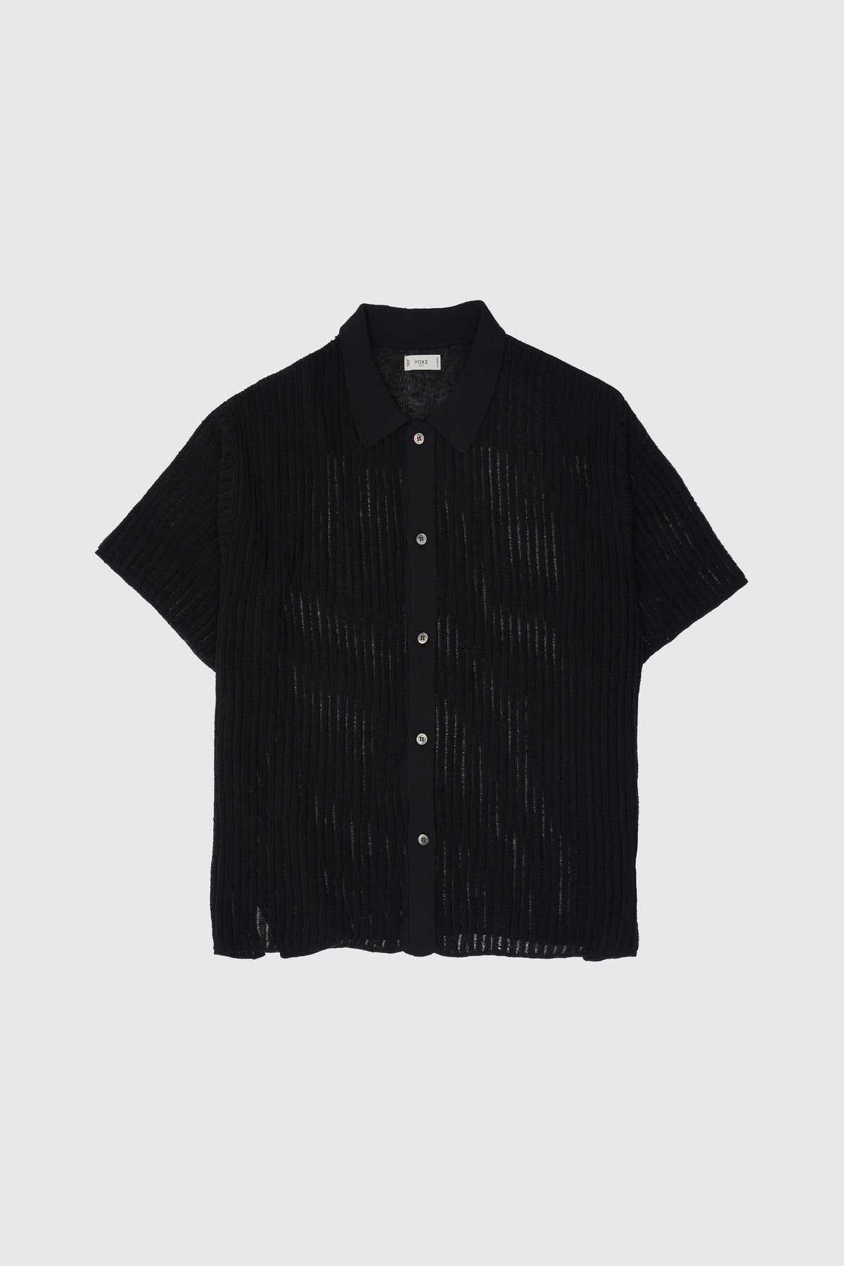 Cotton Nylon Hard Twist Rib Knit Sheer Shirt