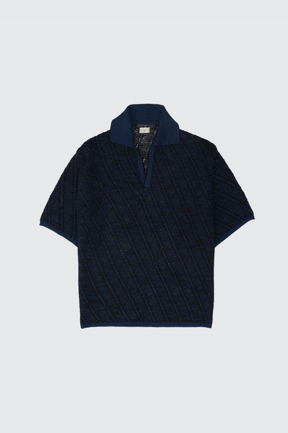 Diagonal Knit Skipper Shirt | YOKE Official Website
