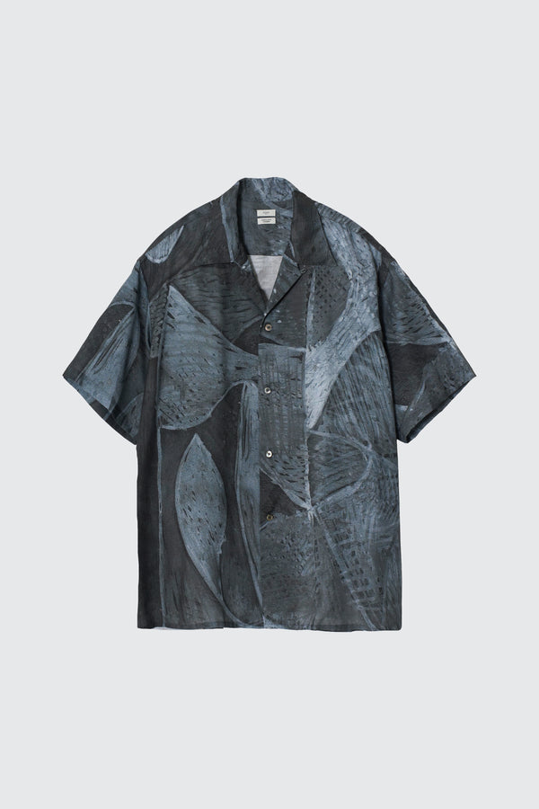 Printed Tencell Twill Open Collar Shirt　