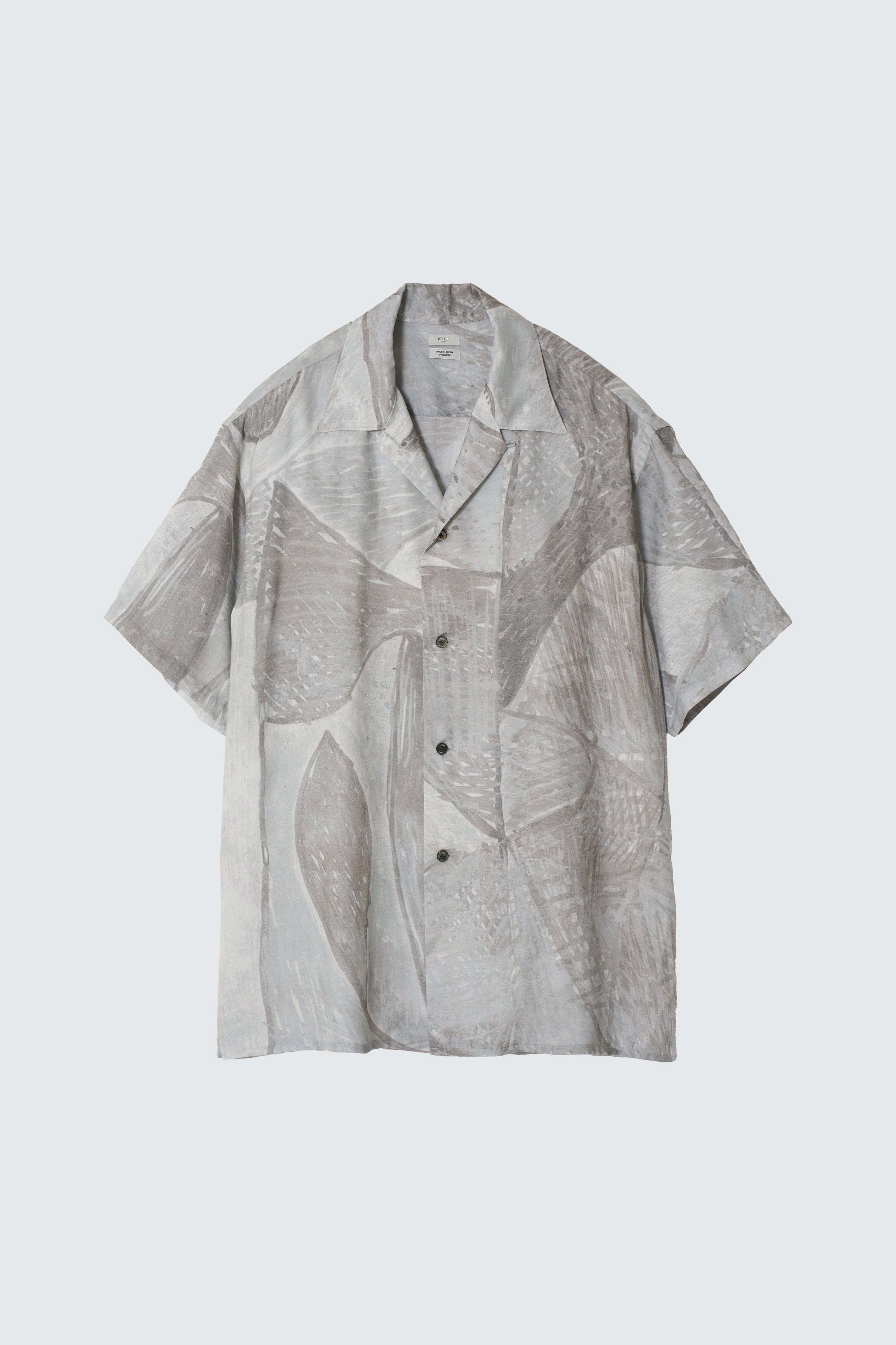 Printed Tencell Open Collar Shirt | YOKE Official Website