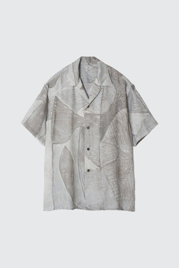 Printed Tencell Twill Open Collar Shirt　