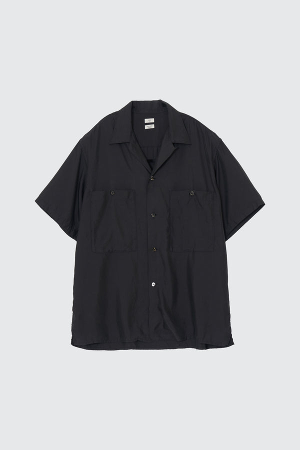 Cupro Polyester Washable Twill Open Collar Shirt