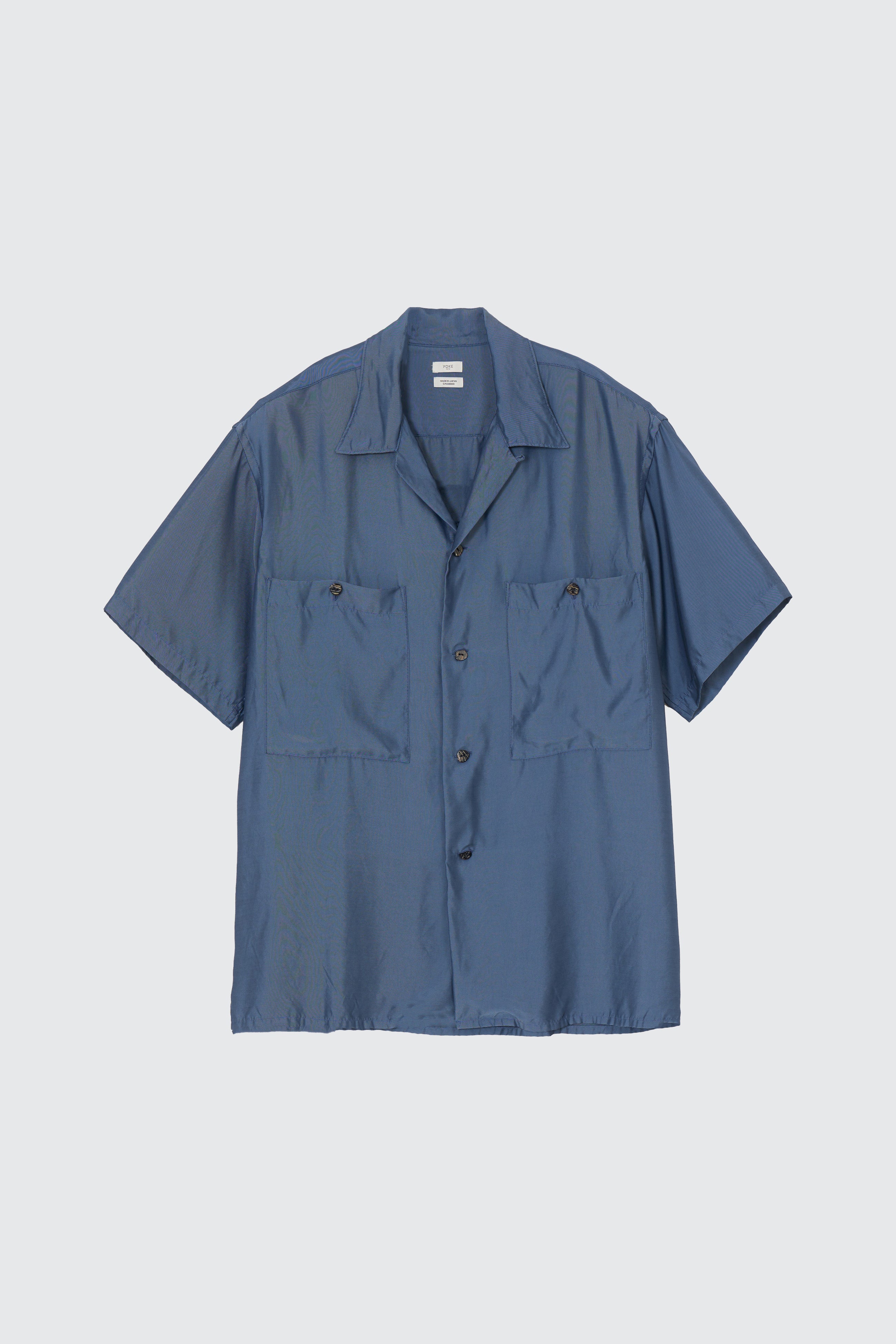 YOKEシャツ Cupro Polyester Washable Twill Open Collar Shirt – YOKE