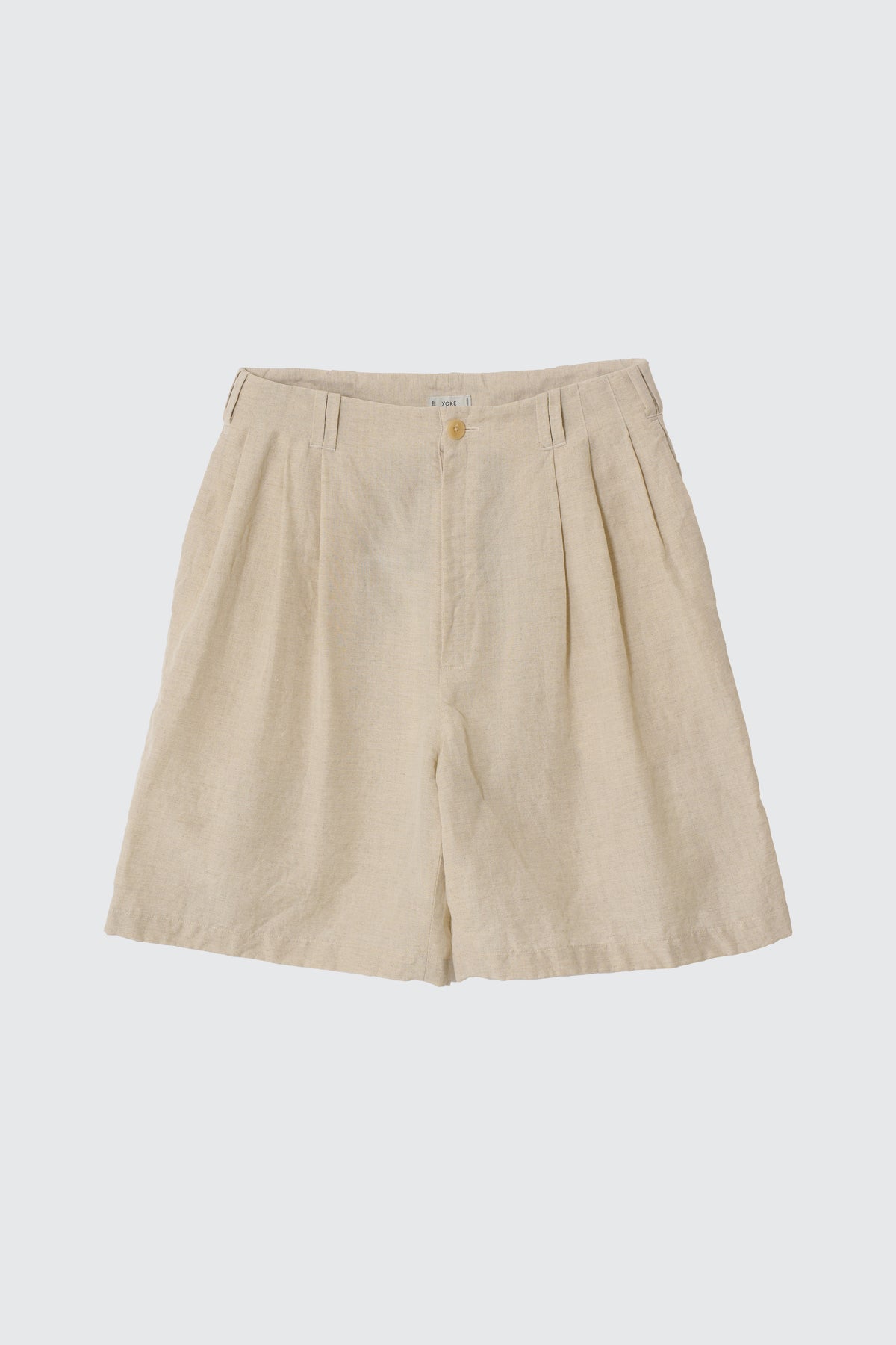Wool Linen Weather Cloth 3pleated Shorts