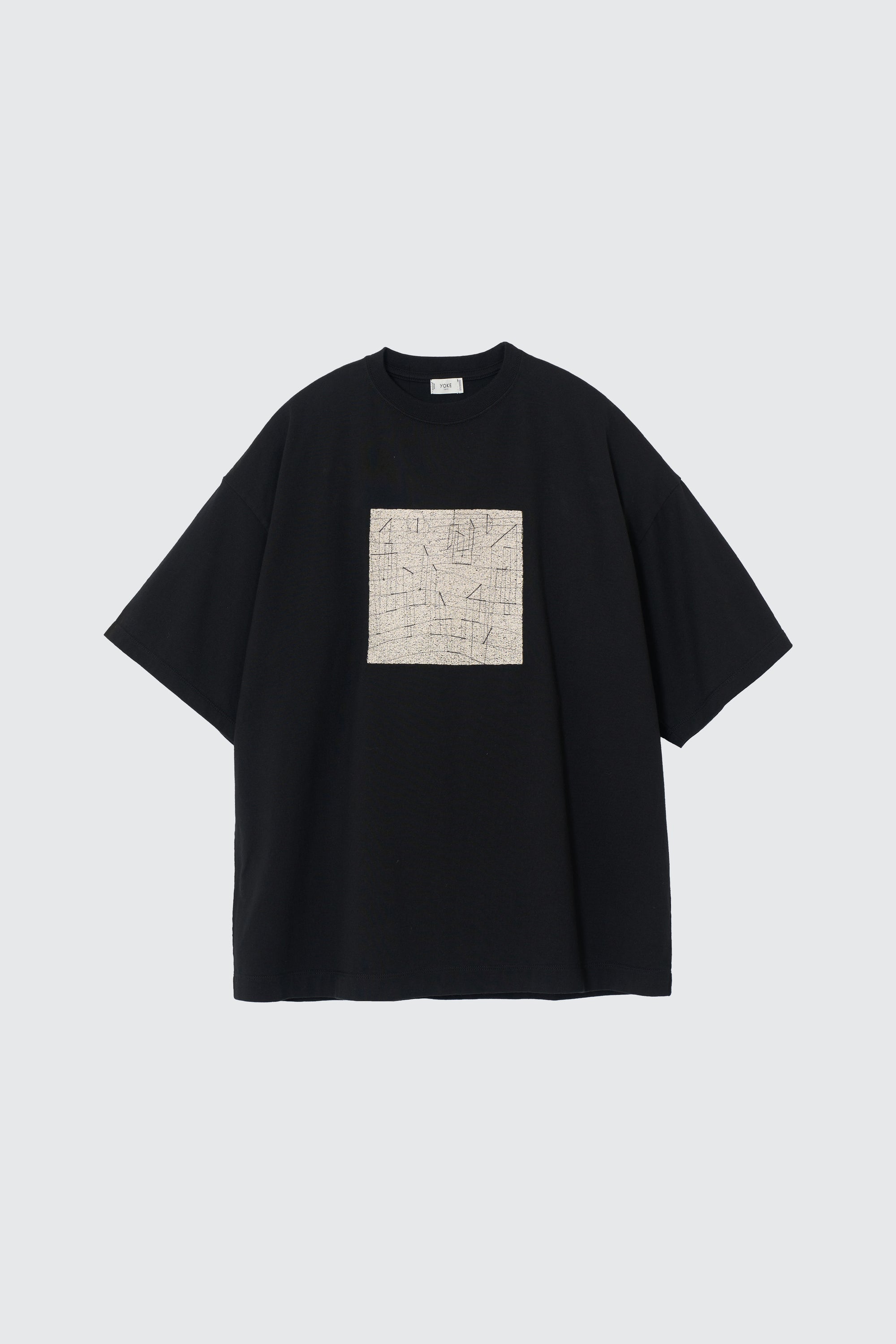 YOKE (ヨーク) 刺繍Tシャツ サウンドミューラル 黒 ブラック