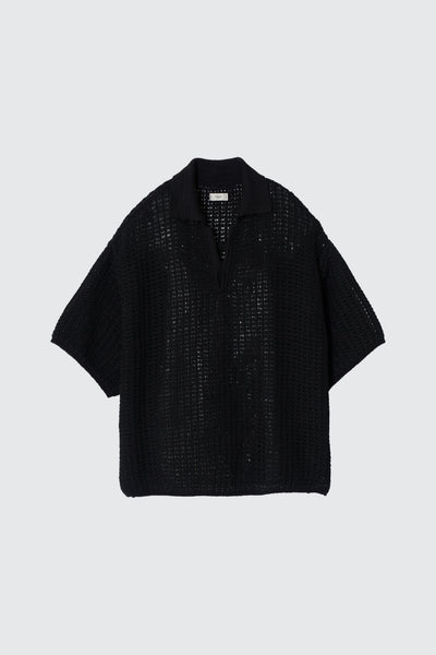 Cotton Mesh Knit Skipper Polo Shirt | YOKE Official Website