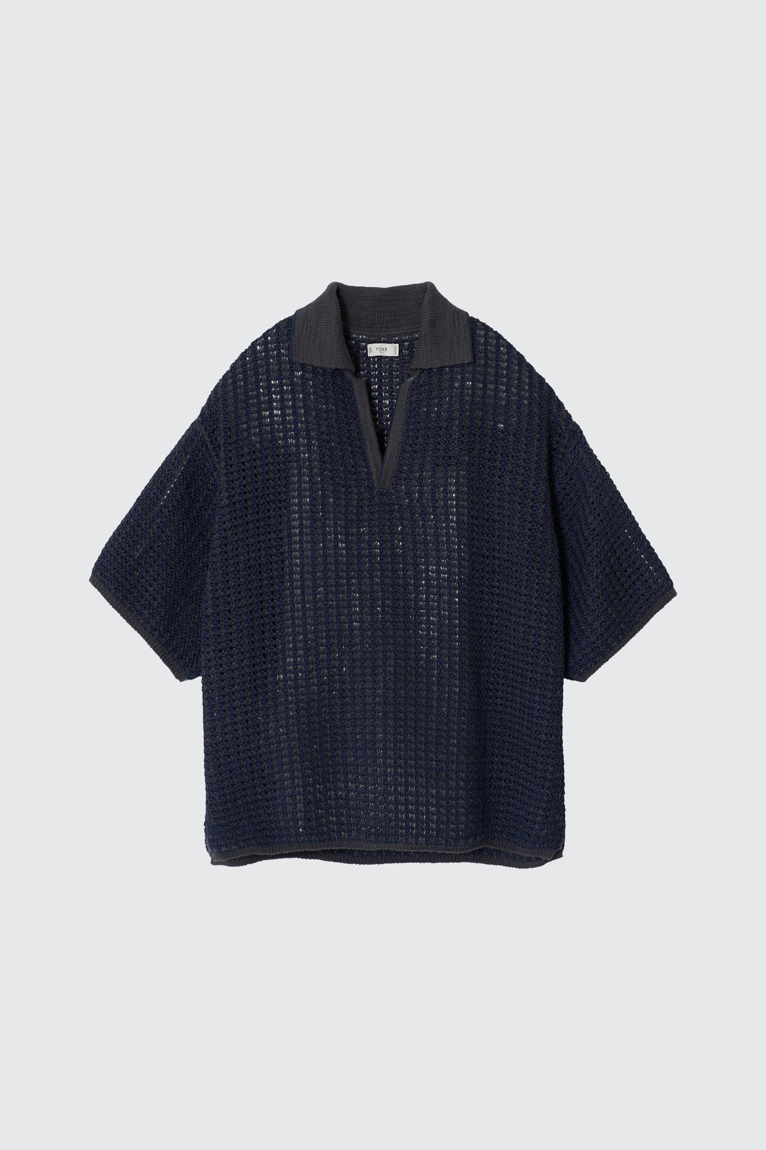 Cotton Mesh Knit Skipper Polo Shirt | YOKE Official Website