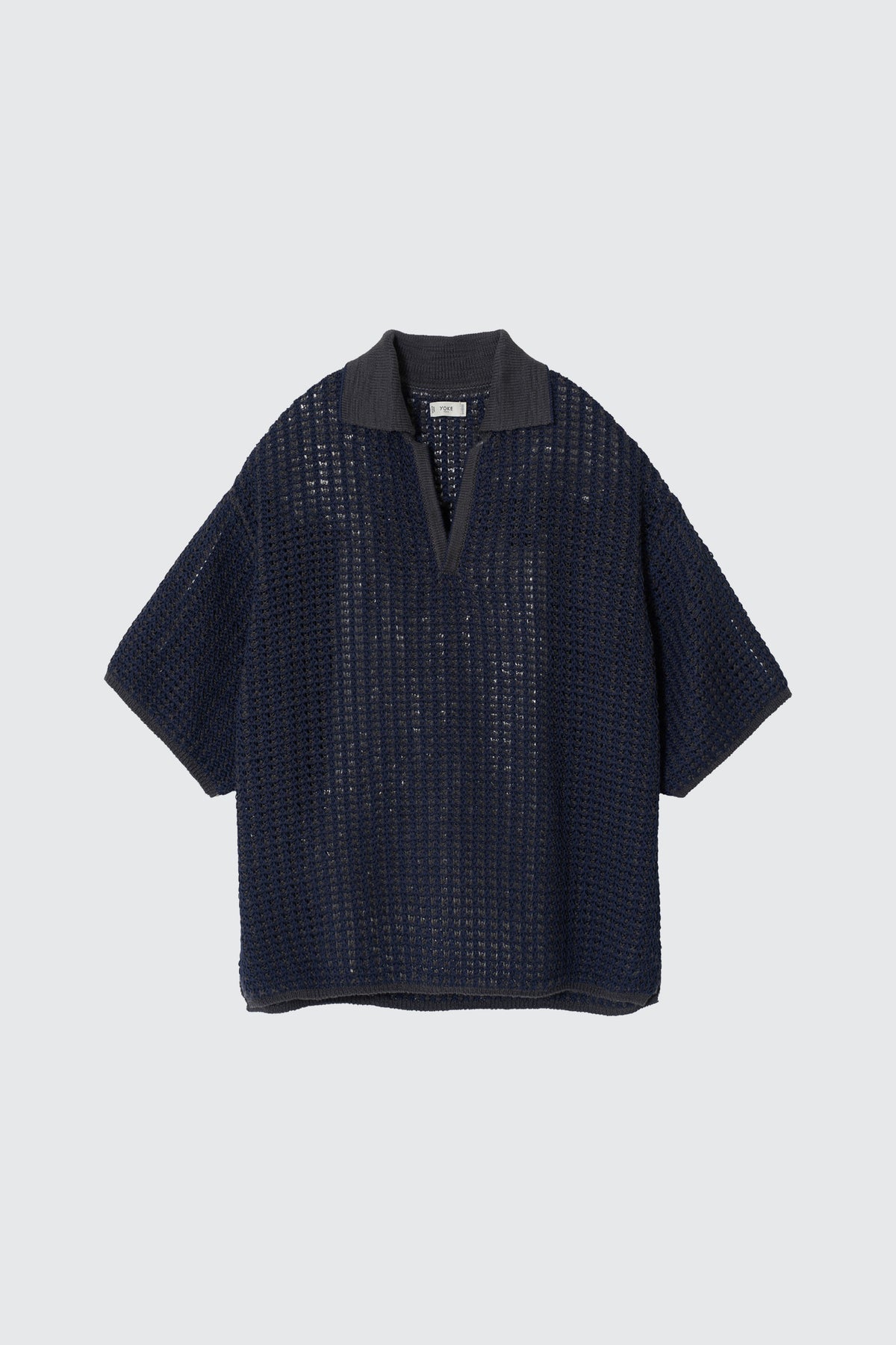YOKE (ヨーク) メッシュニットスキッパーポロシャツ ネイビー