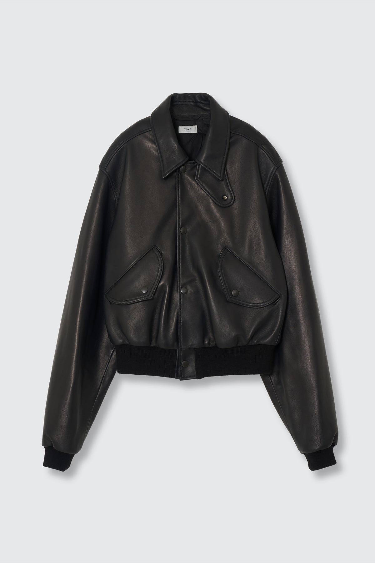 Lamb Leather Bomber Short Jacket