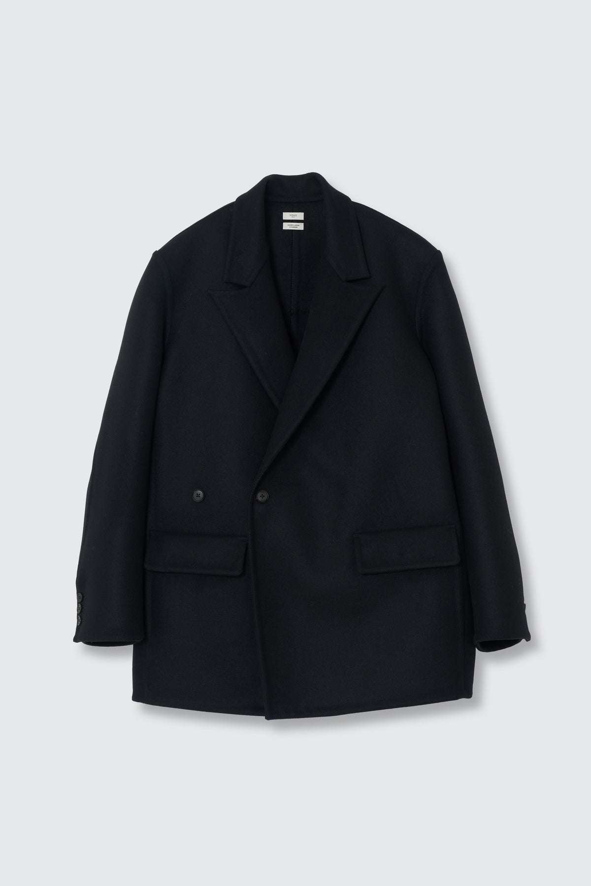 Wool Cashmere Double Breasted Rever Jacket