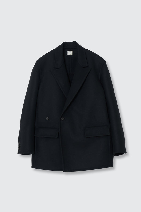 Wool Cashmere Double Breasted Rever Jacket