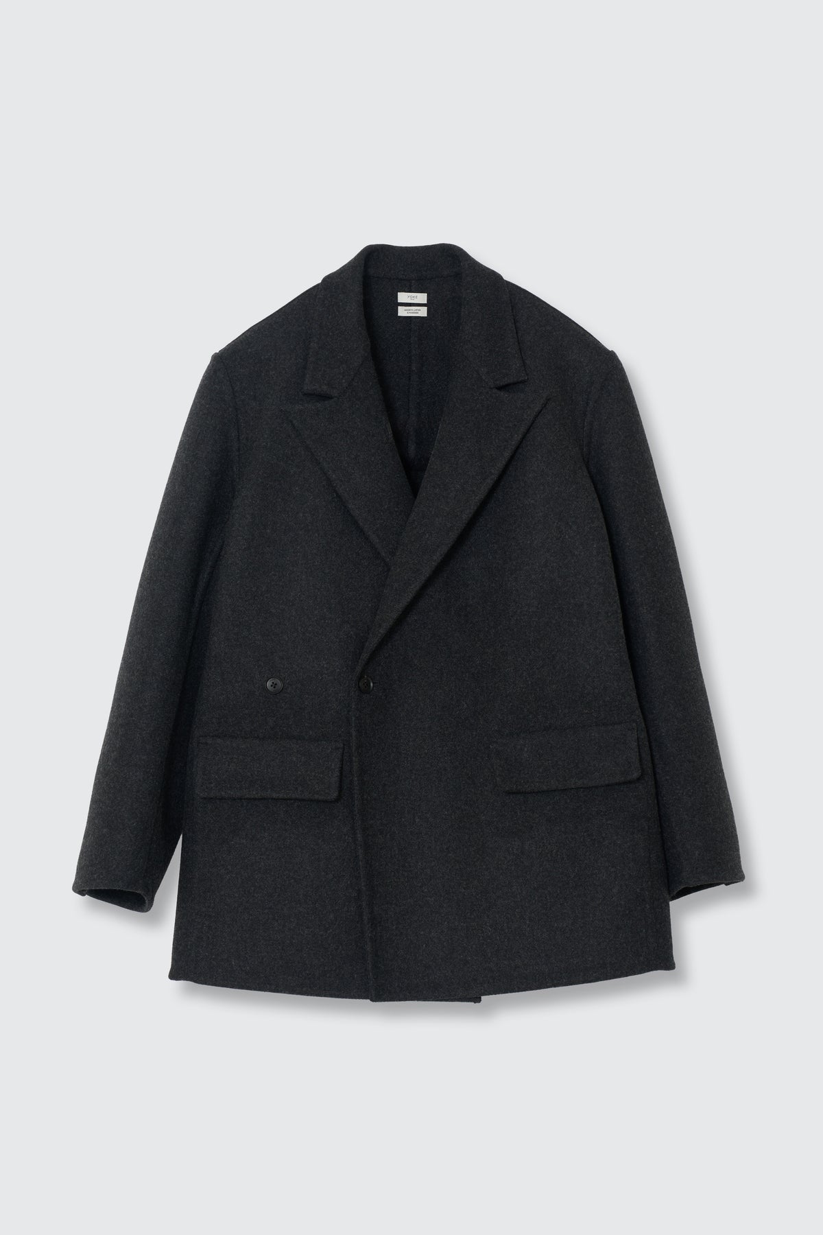 Wool Cashmere Double Breasted Rever Jacket