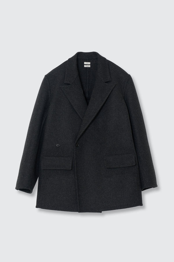 Wool Cashmere Double Breasted Rever Jacket