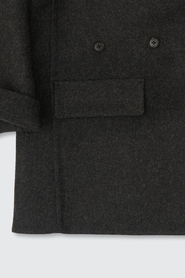 Wool Cashmere Double Breasted Rever Jacket