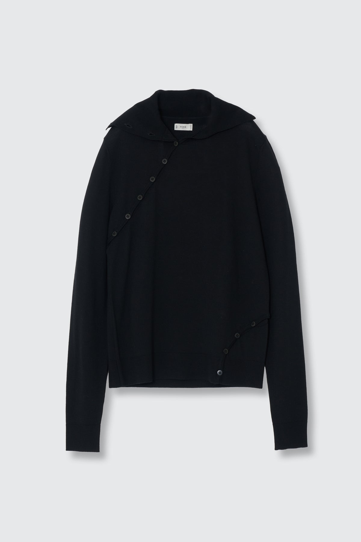 Super120's Wool Button Line Knit Top