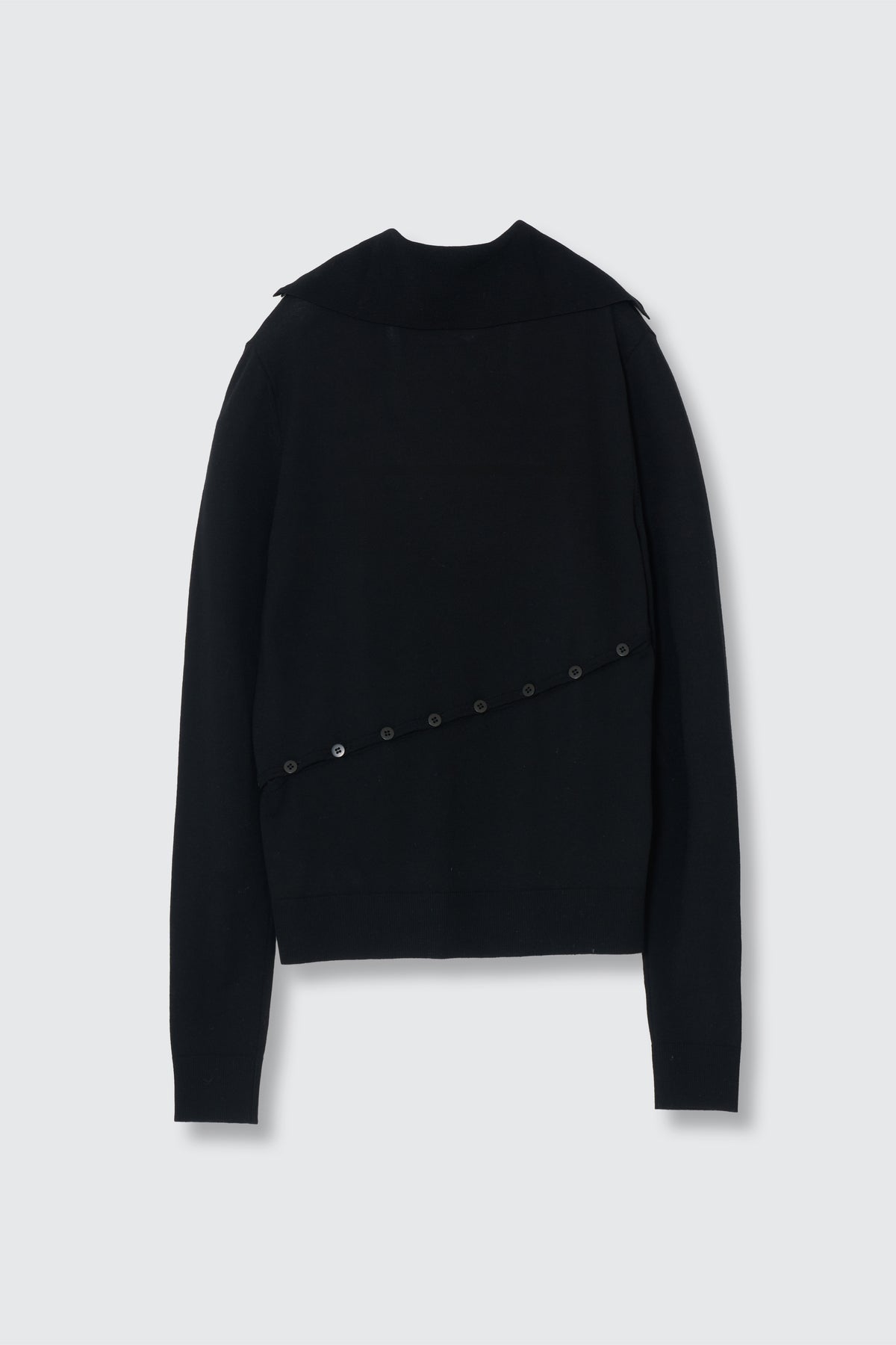 Super120's Wool Button Line Knit Top