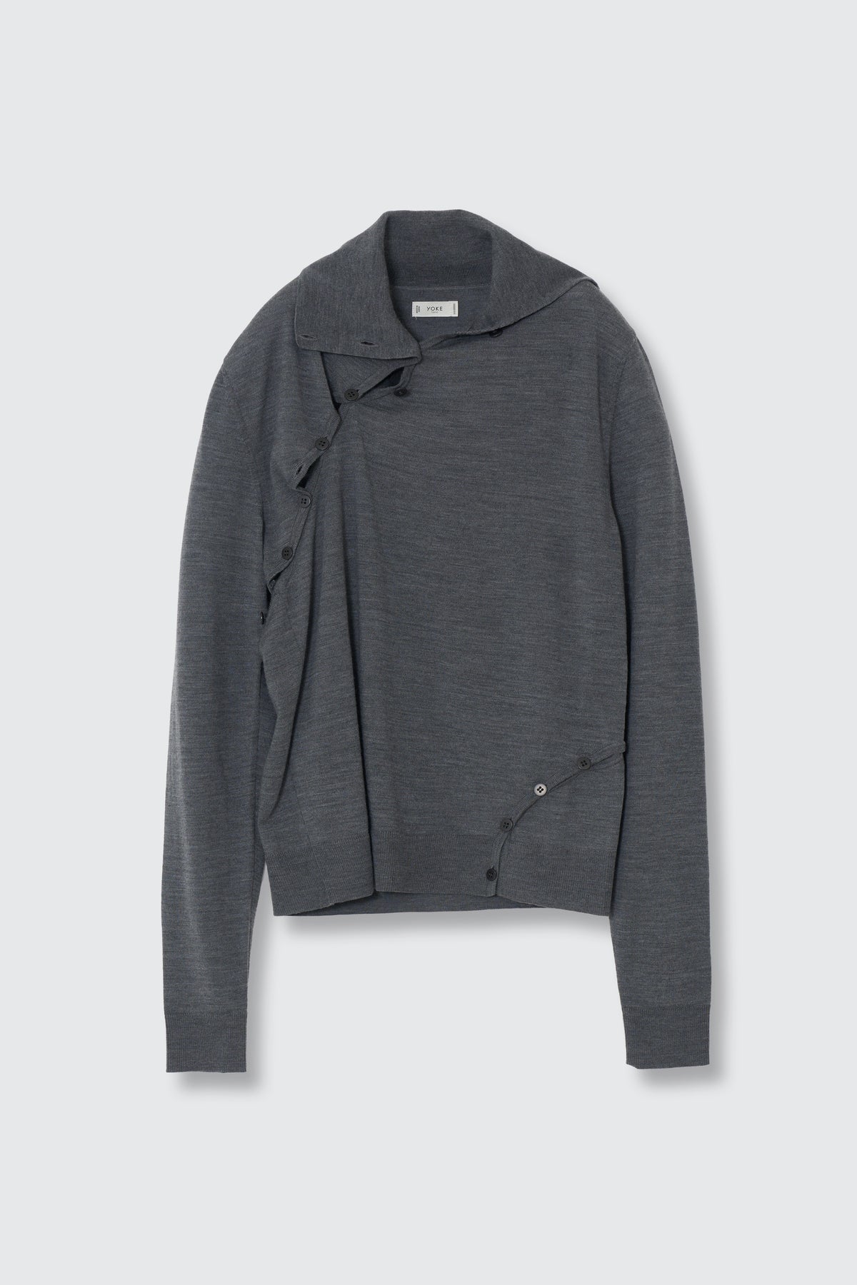 Super120's Wool Button Line Knit Top