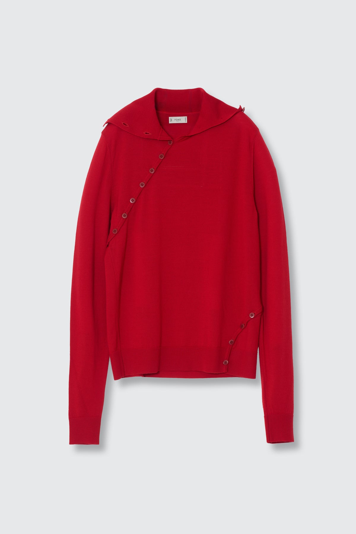 Super120's Wool Button Line Knit Top