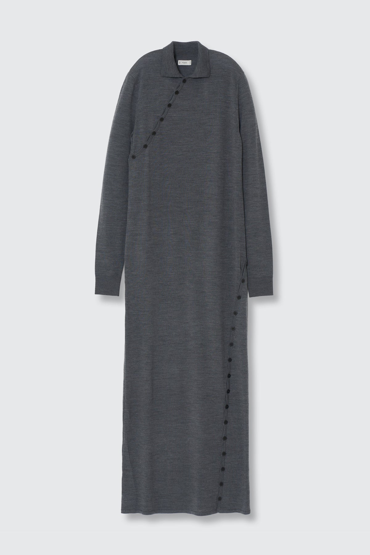 Super120's Wool Button Line Knit Dress