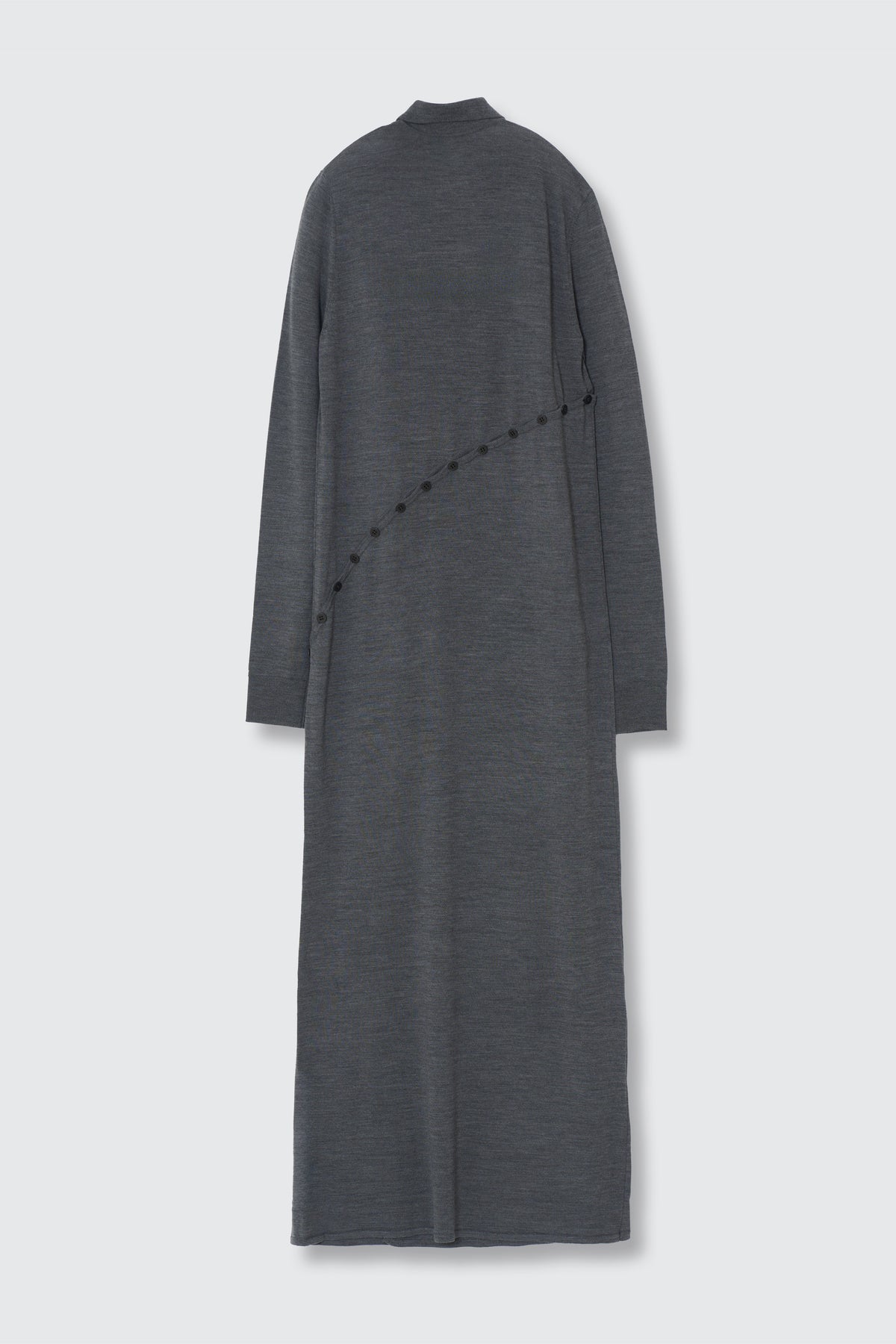 Super120's Wool Button Line Knit Dress