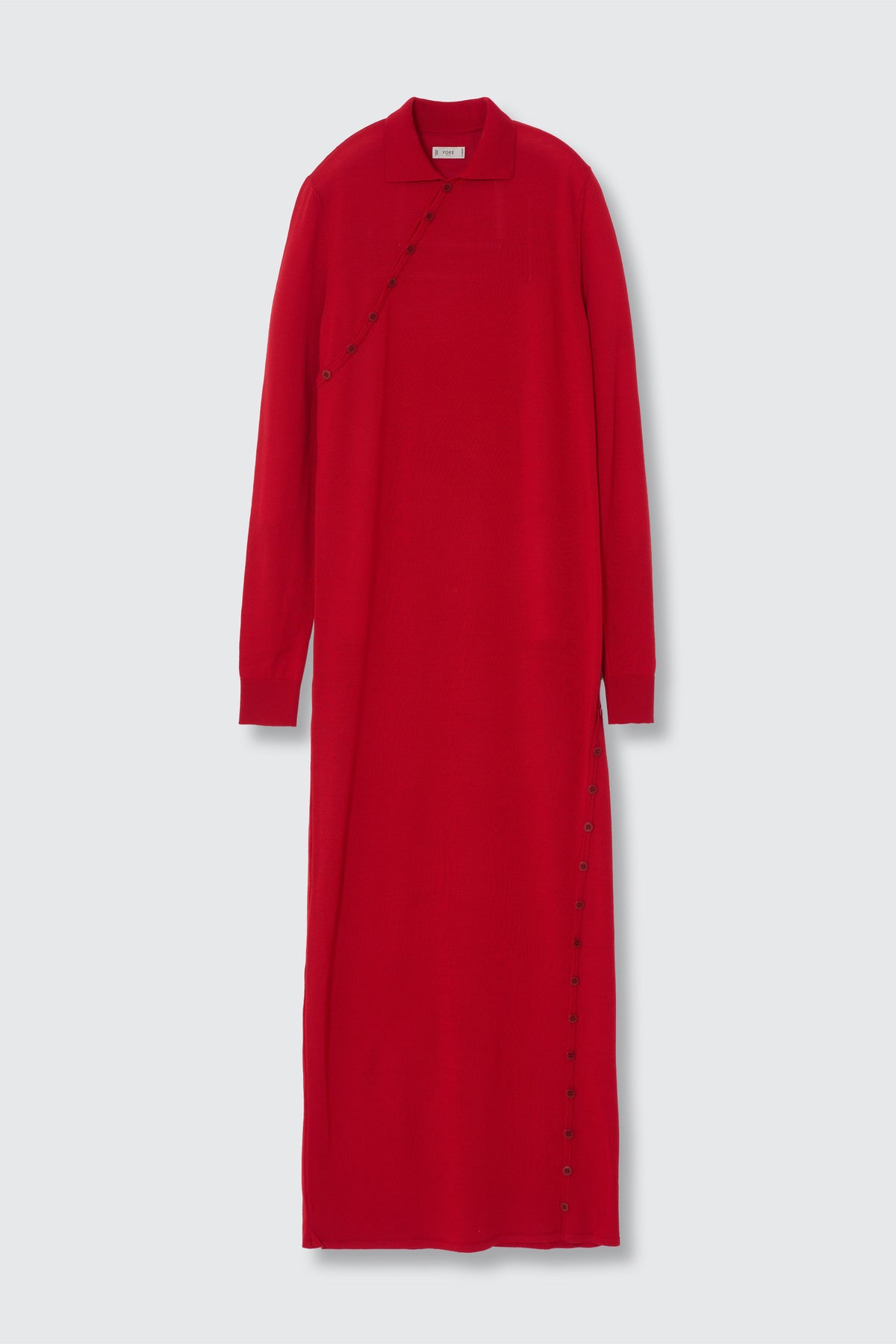 Super120's Wool Button Line Knit Dress