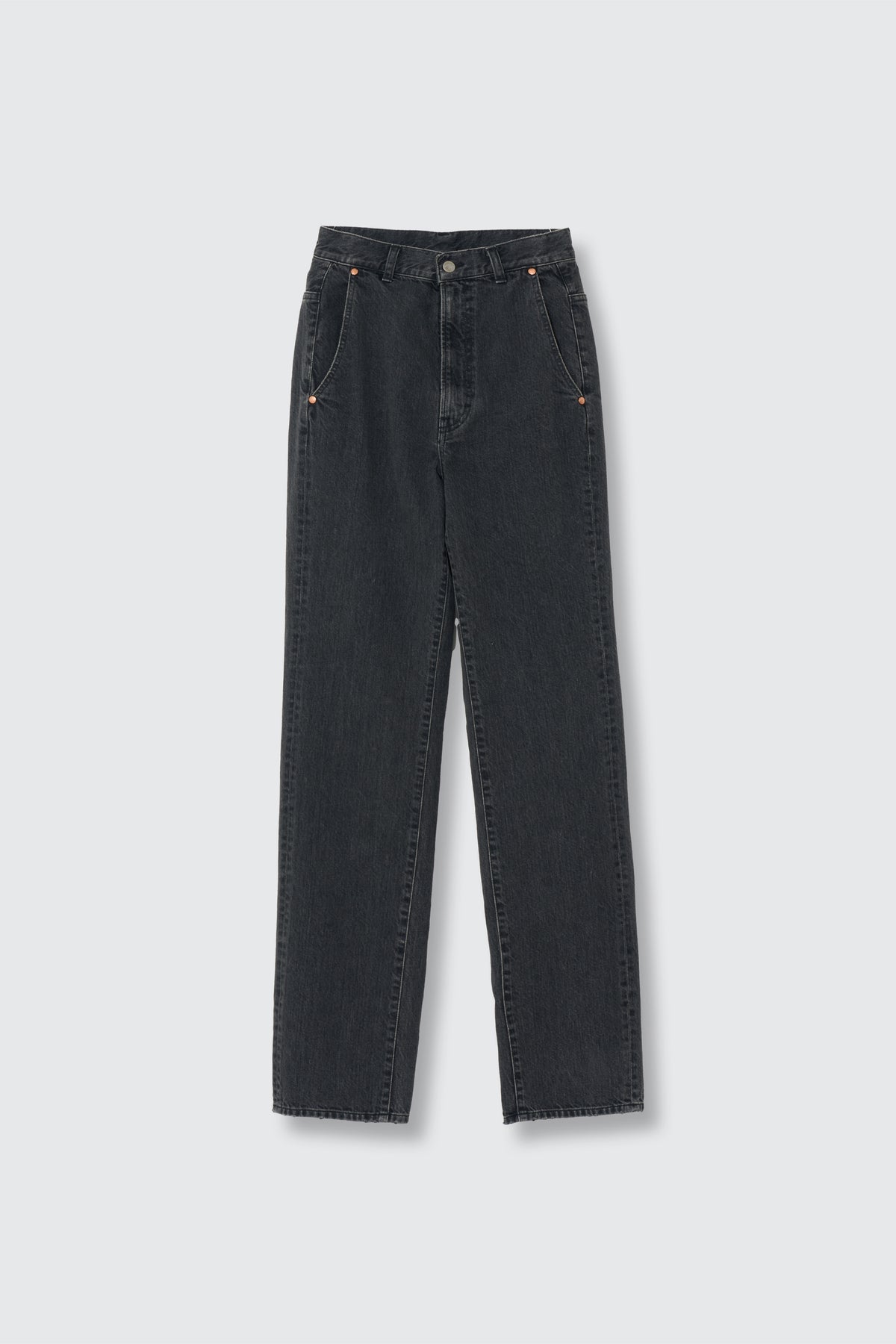 Denim Wide Straight Pants Vintage Wash
