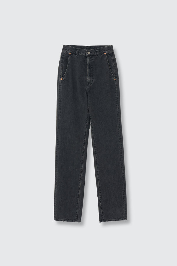 Denim Wide Straight Pants Vintage Wash