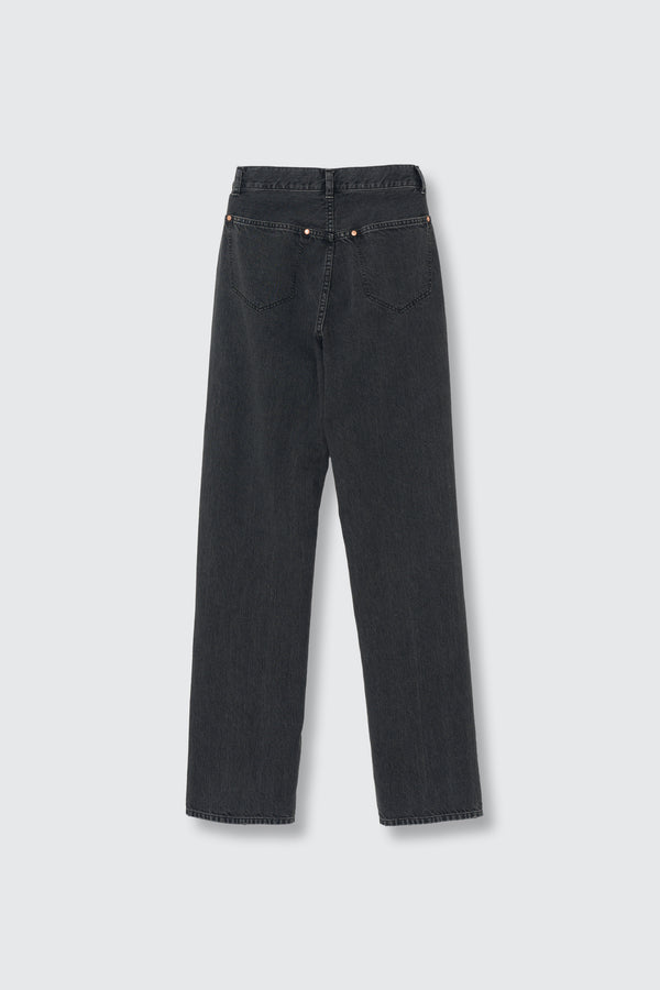 Denim Wide Straight Pants Vintage Wash