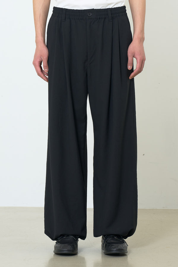 Exclusive Wool Washer Tropical 2pleated Easy Wide Trousers