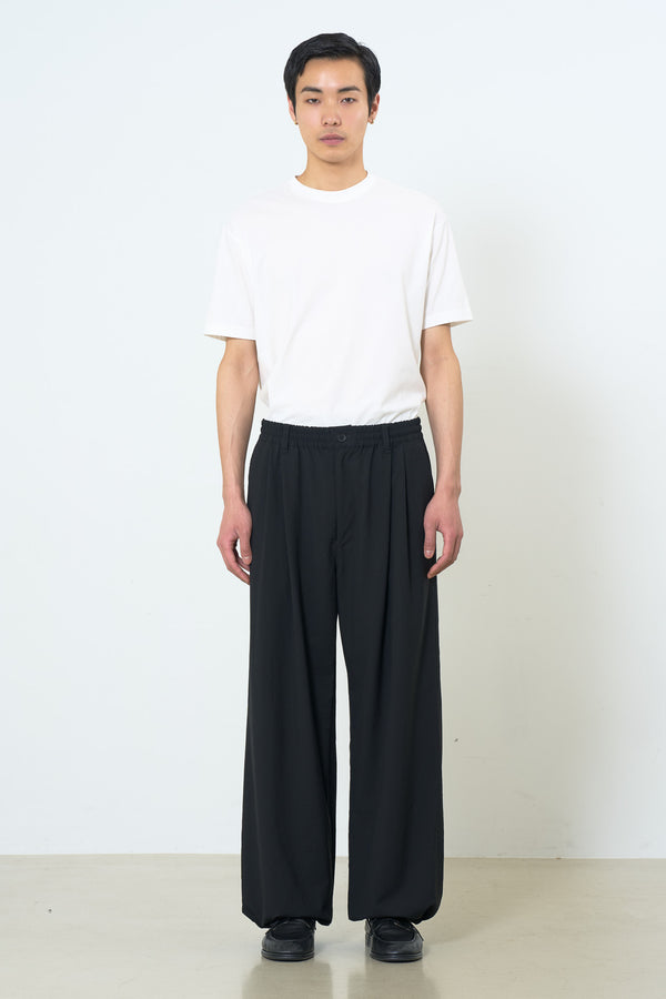 Exclusive Wool Washer Tropical 2pleated Easy Wide Trousers