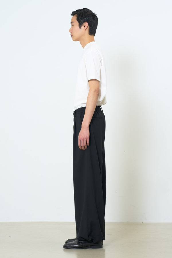 Exclusive Wool Washer Tropical 2pleated Easy Wide Trousers