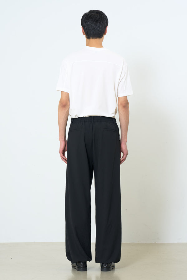 Exclusive Wool Washer Tropical 2pleated Easy Wide Trousers