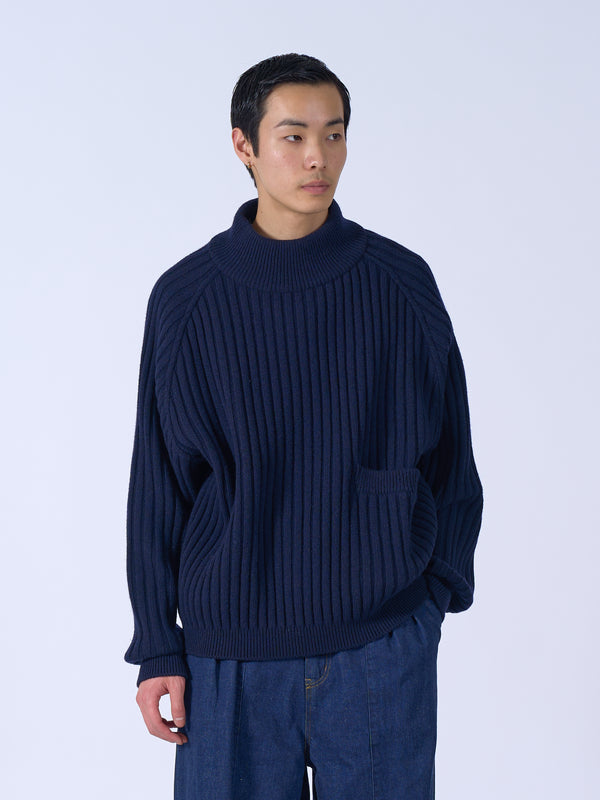 Wide Rib Highneck Sweater