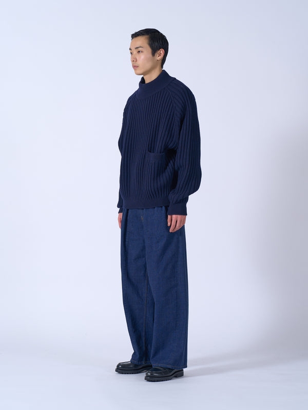 Wide Rib Highneck Sweater