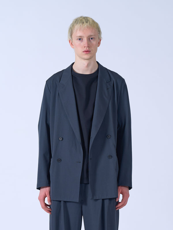 Wool Washer Twill Double Breasted Jacket