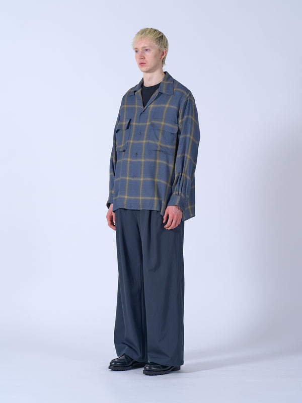 Rayon Wool Ombre Plaid Wpocket Shirt
