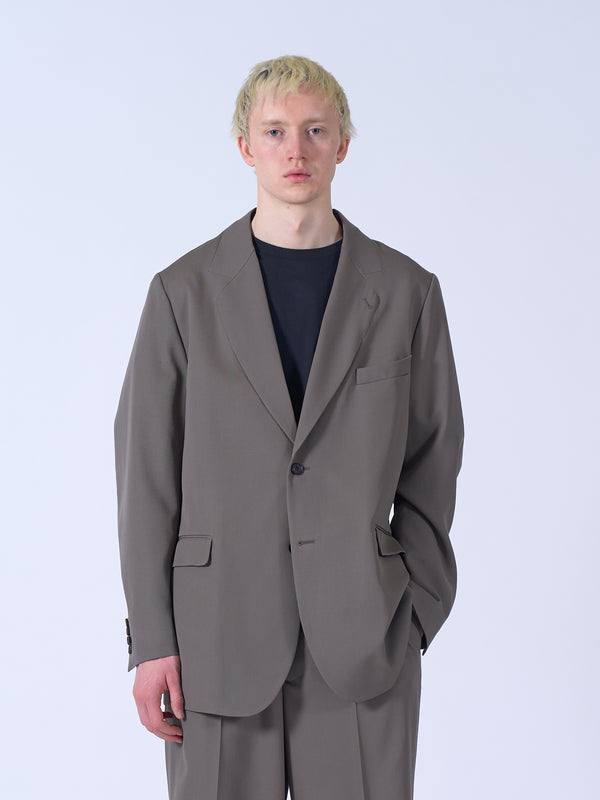 Wool Gabardine Collar Disappeared Blazer