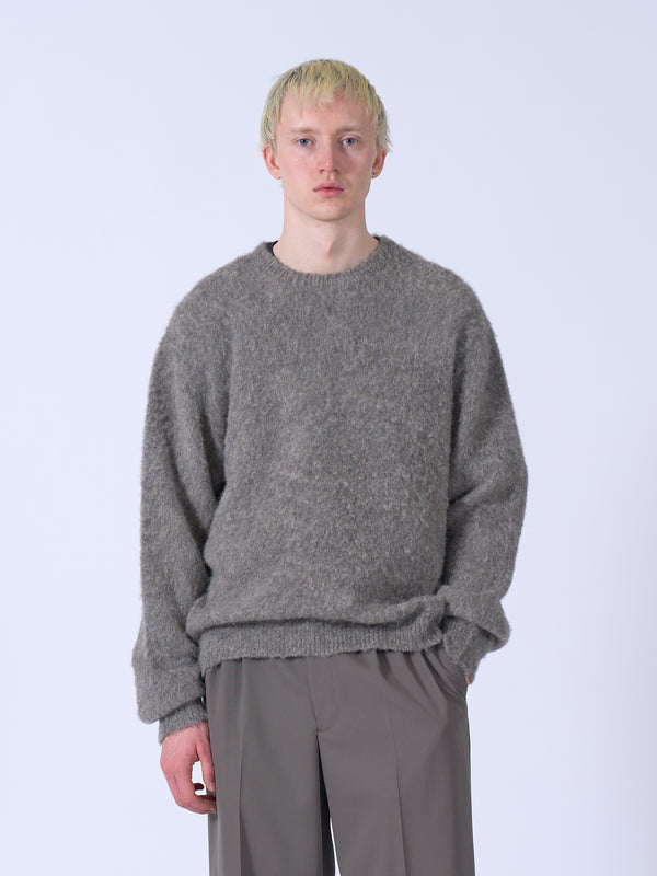3Color Mix Baby Alpaca Crewneck Sweater