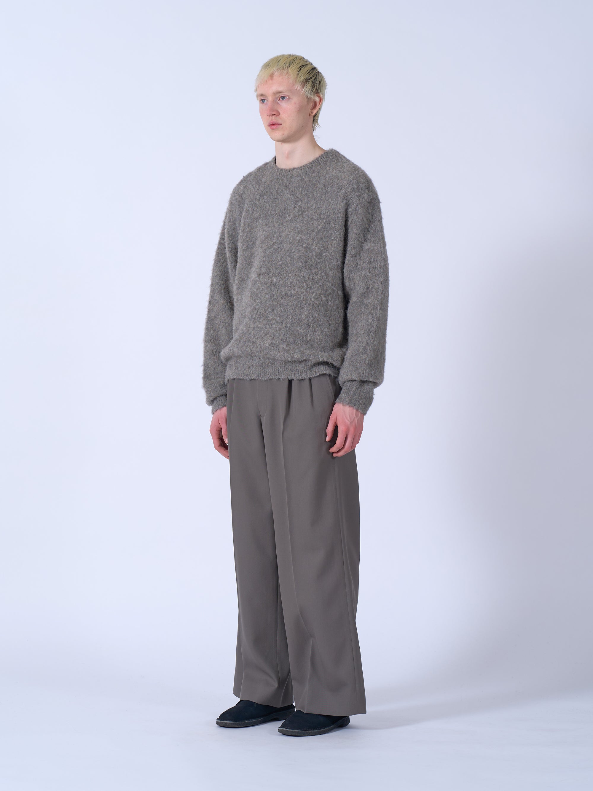 3Color Mix Baby Alpaca Crewneck Sweater
