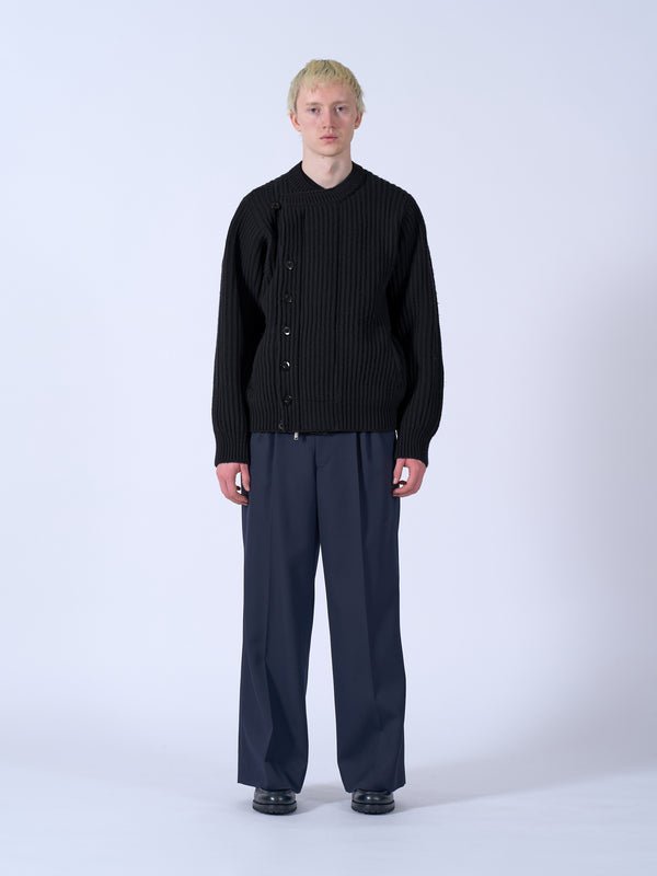 Wool Double Breasted Knit Blouson