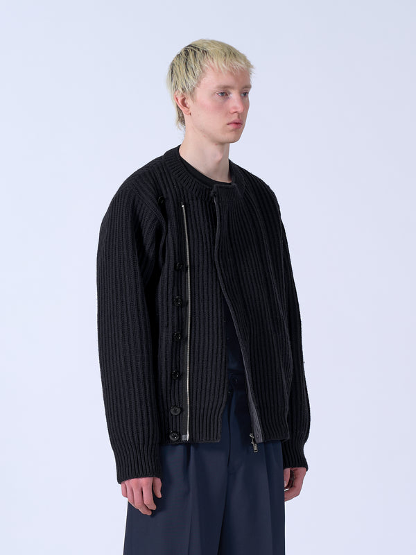 Wool Double Breasted Knit Blouson