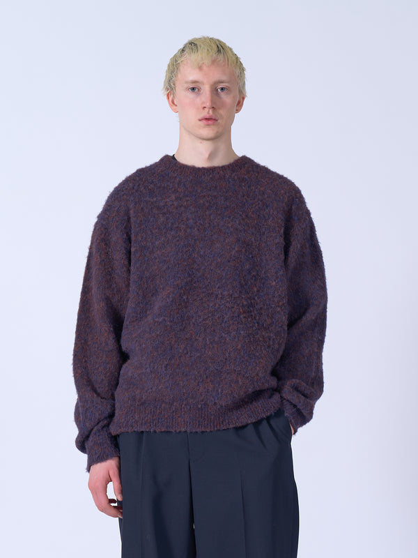 3Color Mix Baby Alpaca Crewneck Sweater